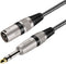 XLR Male to 1/4 Inch TRS Cable 3 FT, Nylong Braided XLR 3 Pin Male to Quarter inch 6.35mm TRS Male Balanced Interconnect Wire Mic Cord (Pure Copper Conductors)